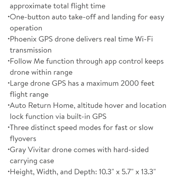 Vivitar - VTI GPS Phoenix Foldable Drone retail $499 - Picture 15 of 15